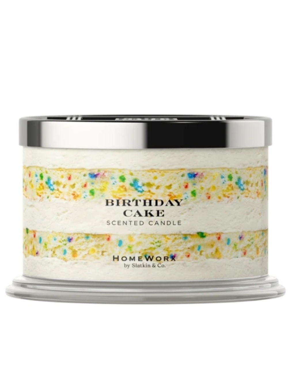 HomeWorx Slatkin 4-Wick Birthday Cake 18oz whipped cream caramelized sugars